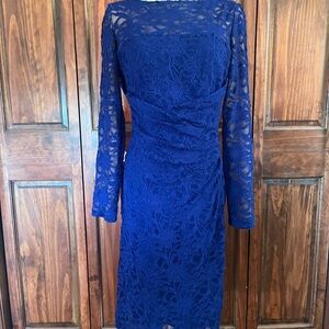 Ralph Lauren Royal Blue Long Sleeve Lace Dress